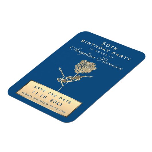 50th Birthday Save The Date Invitation Magneet (Linkerzijde)