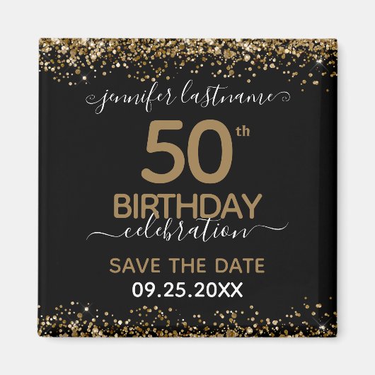 50th Birthday Save the Date Magnet (Voorkant)