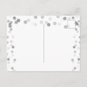 50th Birthday Save the Date Silver Balloon Glitter Aankondigingskaart (Achterkant)