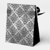 50th Birthday Silver Damask Thank You Bedankdoosjes (Achterkant)