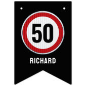 50th Birthday Speed Limit Sign CUSTOM AGE & NAME Vlaggetjes (Eerste vlag)