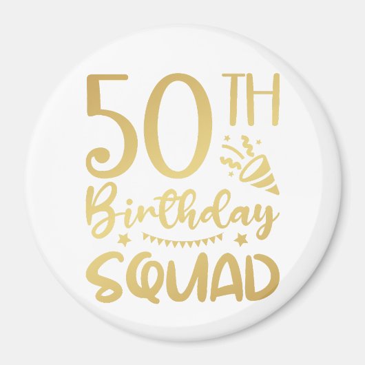 50th Birthday Squad 50 Party Crew Circle Magnet (Voorkant)