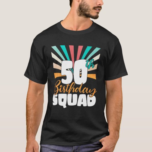50th Birthday Squad  Retro Funny 50 Year el T-shirt (Voorkant)