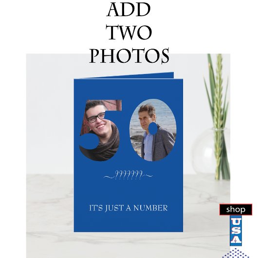 50th Birthday Stylized Photo Template Card Kaart