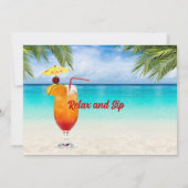 50th Birthday Summer Cocktail Beach Party Kaart (Achterkant)