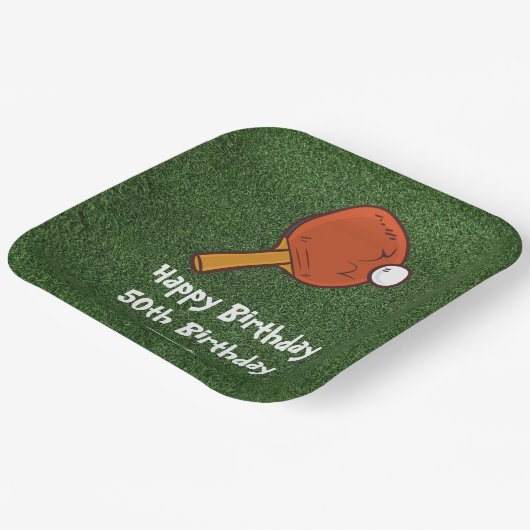 50th Birthday Table tennis ping pong Papieren Bordje (Gebogen)