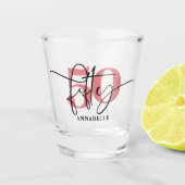50th Birthday Typografie Shot Glass Shot Glas (Voorkant)
