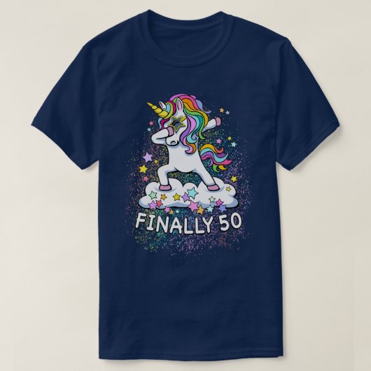 50th birthday unicorn cool dabbing  t-shirt (Design voorkant)