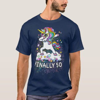 50th birthday unicorn cool dabbing t-shirt