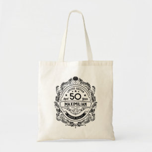 50th Birthday Whiskey Label met Jouw naam Tote Bag