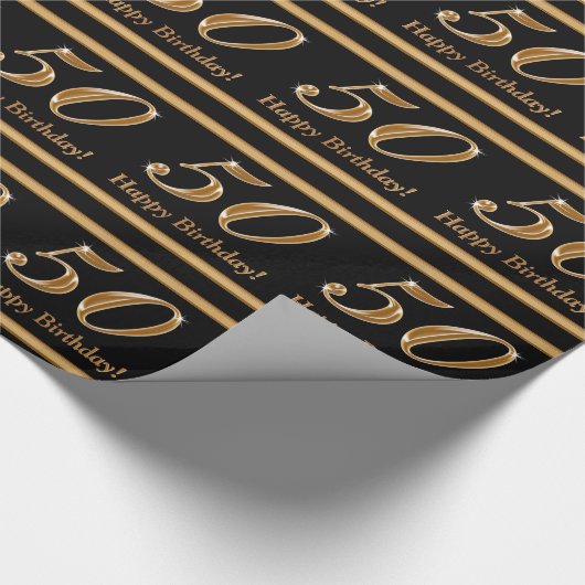 50th Birthday Wrapping Paper Cadeaupapier (Hoek)