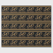 50th Birthday Wrapping Paper Cadeaupapier (Vlak)
