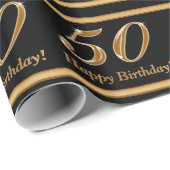 50th Birthday Wrapping Paper Cadeaupapier (Rol Hoek)