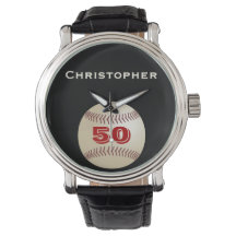 50th Birthday Wrist Watch, Persoonlijk, Baseball