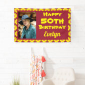 50th Birthday Yellow Flower Photo Party Spandoek (Insitu)