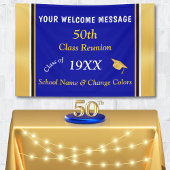 50th Class Reunion Banners Elk jaar, KLEUREN, TEKS