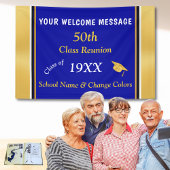 50th Class Reunion Banners Elk jaar, KLEUREN, TEKS