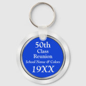 50th Class Reunion Gift Ideeën, Jouw tekst, kleure Sleutelhanger (Voorkant)