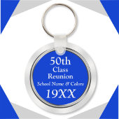 50th Class Reunion Gift Ideeën, Jouw tekst, kleure Sleutelhanger