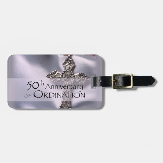 50th Custom Name Ordination Jubileum Chalice Bagagelabel (Voorkant horizontaal)