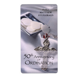 50th Custom Name Ordination Jubileum Chalice Etiket