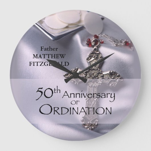 50th Custom Name Ordination Jubileum Chalice Grote Klok (Voorkant)