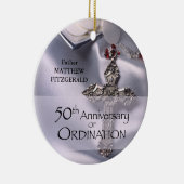 50th Custom Name Ordination Jubileum Chalice Keramisch Ornament (Rechts)