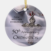 50th Custom Name Ordination Jubileum Chalice Keramisch Ornament (Voorkant)