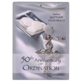 50th Custom Name Ordination Jubileum Chalice Klembord (Achterkant)