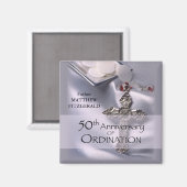 50th Custom Name Ordination Jubileum Chalice Magneet (Voorkant / Achterkant)