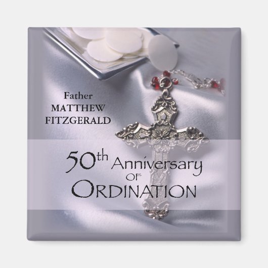 50th Custom Name Ordination Jubileum Chalice Magneet (Voorkant)