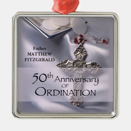 50th Custom Name Ordination Jubileum Chalice Metalen Ornament (Voorkant)