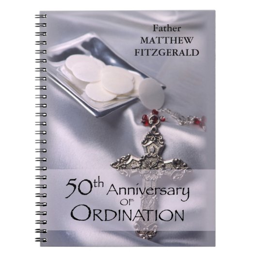 50th Custom Name Ordination Jubileum Chalice Notitieboek (Voorkant)