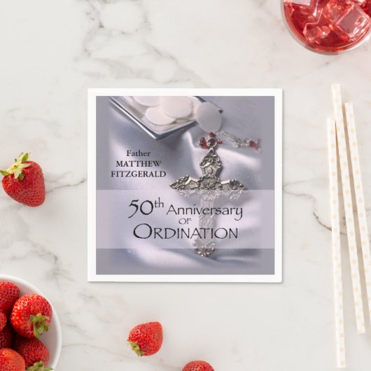 50th Custom Name Ordination Jubileum Chalice Servetten (Insitu)