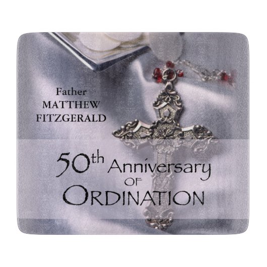 50th Custom Name Ordination Jubileum Chalice Snijplank (Voorkant)