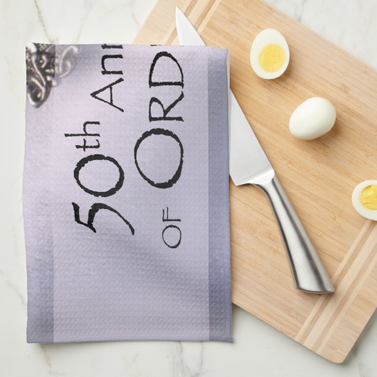 50th Custom Name Ordination Jubileum Chalice Theedoek (Quarter Fold)