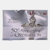 50th Custom Name Ordination Jubileum Chalice Theedoek (Horizontaal)