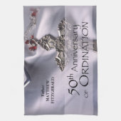 50th Custom Name Ordination Jubileum Chalice Theedoek (Verticaal)