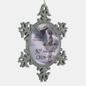 50th Custom Name Ordination Jubileum Chalice Tin Sneeuwvlok Ornament (Links)