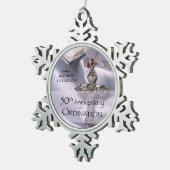50th Custom Name Ordination Jubileum Chalice Tin Sneeuwvlok Ornament (Rechts)