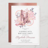 50th Fabulous Roos Gouden Glitter Dansschoenen Kaart (Voorkant / Achterkant)