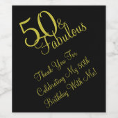 50th Fabulous Verjaardag Dank u Wijn Labels Wijn Etiket (Enkel label)