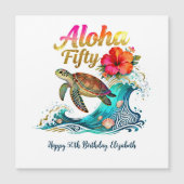 50th Fifty Birthday Card Tropical Ocean Beach  (Voorkant)