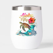 50th Fifty Birthday Tropical Ocean Beach Theme  (Achterkant)