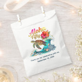 50th Fifty Birthday Tropical Ocean Beach Theme Bedankzakje (Geknipt)