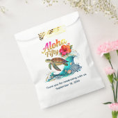 50th Fifty Birthday Tropical Ocean Beach Theme Bedankzakje (Gezegeld)