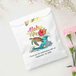 50th Fifty Birthday Tropical Ocean Beach Theme Bedankzakje