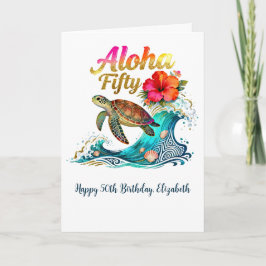 50th Fifty Birthday Tropical Ocean Beach Theme Kaart