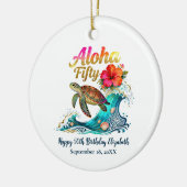 50th Fifty Birthday Tropical Ocean Beach Theme Keramisch Ornament (Links)