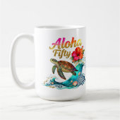 50th Fifty Birthday Tropical Ocean Beach Theme Koffiemok (Links)